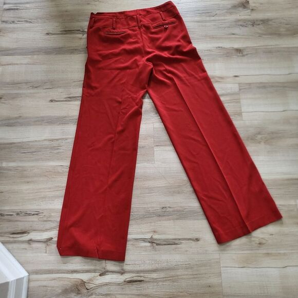 Red Flare Straight Leg Trouser Low Belt Loops Size 8 Y2k Bratz Maximalist Pants - Picture 1 of 12